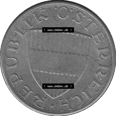 Alte Münze 50 / Fünfzig Groschen Österreich in s/w Schwarzweiß bzw. Graustufen Farbgebung von Scanner transparenten PNG 1959-2001, 50 Groschen 1972-01, Bindenschild... Sammlung