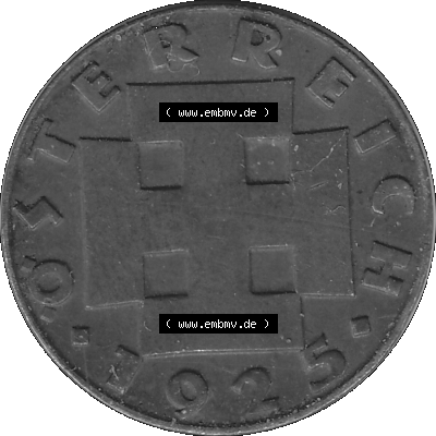 Alte Münze 2 / Zwei Groschen Österreich in s/w Schwarzweiß bzw. Graustufen Farbgebung von Scanner transparenten PNG 1925-1938, 2 Zwei Groschen, Krückenkreuz... Sammlung