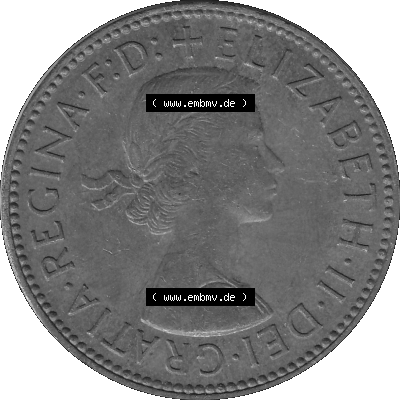 Alte Münze Großbritannien Umlaufmünze Half Penny, 1/2 Pence 1954-1970, Half Penny, Halber Pence 1965-01, Elisabeth II. - Schriftzug ELIZABETH II DEI GRATIA... Sammlung
