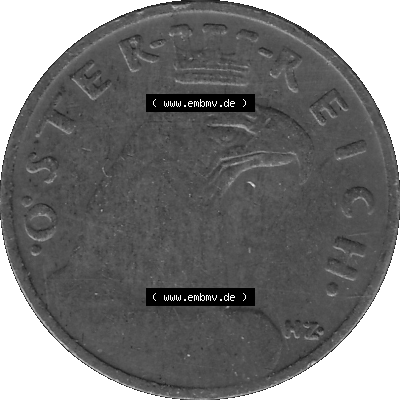 1 / Ein Groschen Österreich in s/w Schwarzweiß bzw. Graustufen Farbgebung von Scanner transparenten PNG 1925-1938, 1-Ein Groschen,... Sammlung