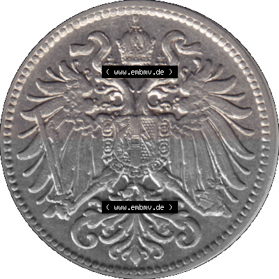 Alte Münze aus Kaiserreich Österreich als PNG-Grafik 1892-1911, 10 Heller 1908 (Stück 1) Sammlung