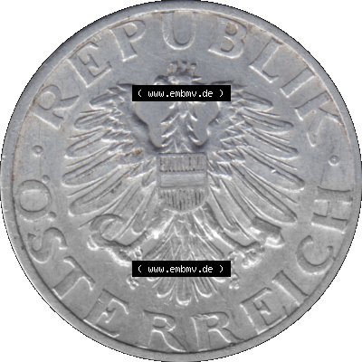 Alte Münze aus Österreich als PNG-Grafik 1946-1955, 50 Groschen 1952 (Stück 1) Sammlung