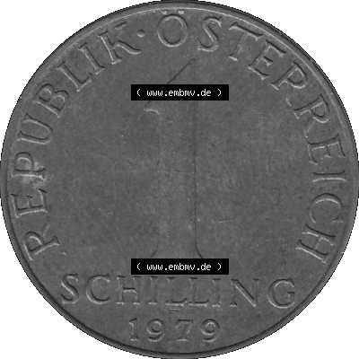 Österreich 1 / Ein Schilling 1959-2001, 1 Schilling 1979 (Stück 1), Edelweiß Graustufen Sammlung