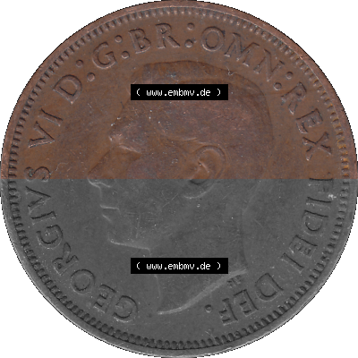 Großbritannien Umlaufmünze Half Penny 1949-1952, Half Penny 1951 (Stück 1), George VI. GEORGIVS VI D-G-BR-OMN-REX FIDEI DEF.HP Sammlung