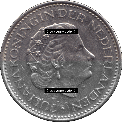 Alte Münze Niederlande in Farbe 1967-1980, 1 Gulden Königin Juliana 1980, niederländisch Nederland Sammlung