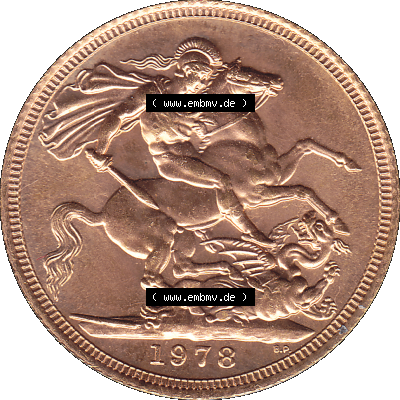 Alte Goldmünze Großbritannien 1974-1984, 1 Sovereign 1978 (Stück 1) Sammlung