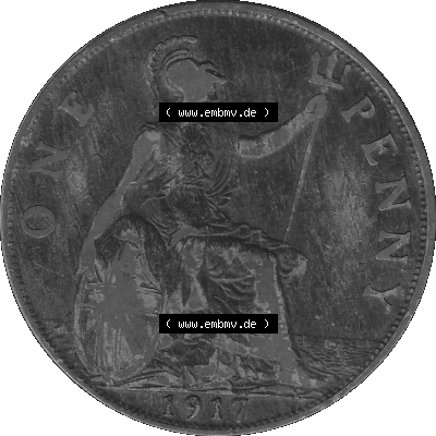 Großbritannien Umlaufmünze One Penny, 1 Pence 1911-1926, 1 One Penny, 1917 (Stück 1), George V, B.M. GEORGIVS V DEI GRABRITTOMNREX... Sammlung