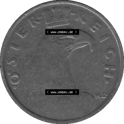 1 / Ein Groschen Österreich in s/w Schwarzweiß bzw. Graustufen Farbgebung von Scanner transparenten PNG 1925-1938, 1-Ein Groschen,... Sammlung