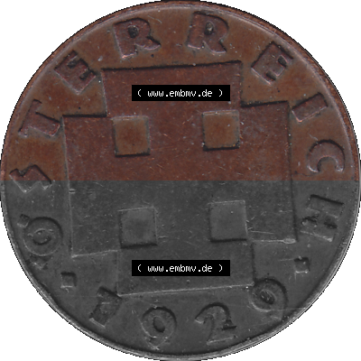 2 / Zwei Groschen Österreich in original Farbgebung von Scanner transparenten PNG 1925-1938, 2 Zwei Groschen, Krückenkreuz 1929... Sammlung