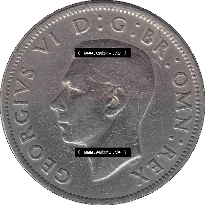 Alte Münze Großbritannien, Bild in Farbe bzw. Color PNG-Grafik, Umlaufmünze aus dem Zeitraum 1947-1948, 2 Schilling-Florin,... Sammlung