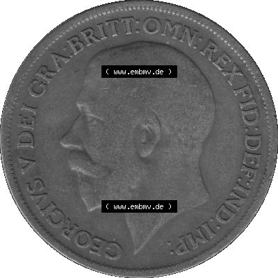 Großbritannien Umlaufmünze One Penny, 1 Pence 1911-1926, 1 One Penny, 1920 (Stück 1), George V, B.M. GEORGIVS V DEI GRABRITTOMNREX... Sammlung
