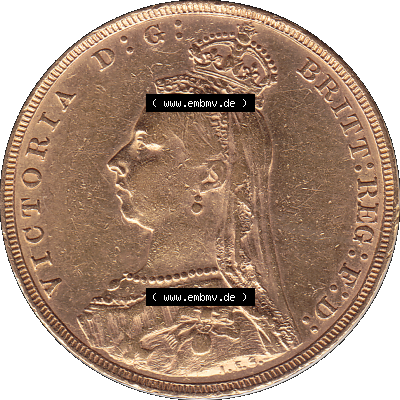Alte Goldmünze Großbritannien 1887-1892, 1 Pfund Sovereign 1892 (Stück 1) Sammlung