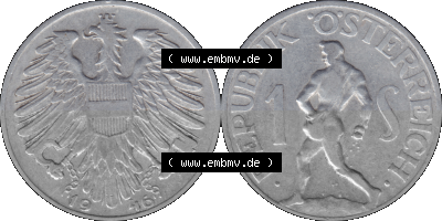 Österreich 1 / Ein Schilling 1946-1957, 1 Schilling 1946 (Stück 2) Sammlung
