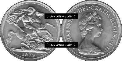 Alte Goldmünze Großbritannien Bilder in s/w bzw. Graustufen 1974-1984, 1 Sovereign 1979 (Stück 1) Graustufen Sammlung