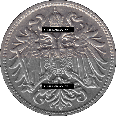Alte Münze aus Kaiserreich Österreich als PNG-Grafik 1892-1911, 10 Heller 1910 (Stück 1) Sammlung