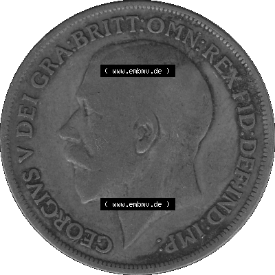 Großbritannien Umlaufmünze One Penny, 1 Pence 1911-1926, 1 One Penny, 1913 (Stück 1), George V, B.M. GEORGIVS V DEI GRABRITTOMNREX... Sammlung