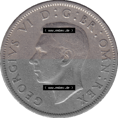 Alte Münze Großbritannien, Bild in Farbe bzw. Color PNG-Grafik, Umlaufmünze aus dem Zeitraum 1947-1948, 2 Schilling-Florin,... Sammlung