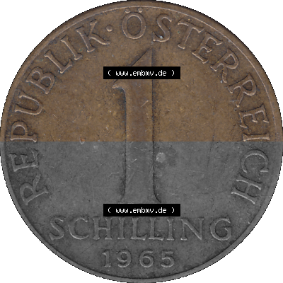 Österreich 1 / Ein Schilling 1959-2001, 1 Schilling 1965 (Stück 1), Edelweiß, Münze / Kursmünze aus Österreich Sammlung