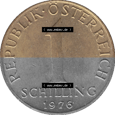 Österreich 1 / Ein Schilling 1959-2001, 1 Schilling 1976 (Stück 1), Ein Shilling Edelweiß Sammlung