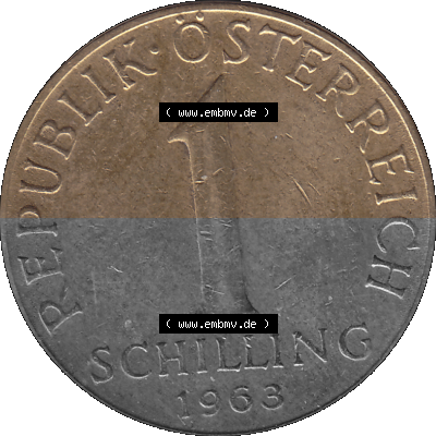 Österreich 1 / Ein Schilling 1959-2001, 1 Schilling 1963 (Stück 1), Edelweiß, Münze / Kursmünze aus Österreich Sammlung