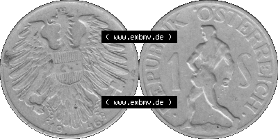 Österreich 1 / Ein Schilling in Graustufen 1946-1957, 1 Schilling 1946 (Stück 1) Graustufen Sammlung