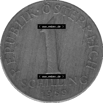 Österreich 1 / Ein Schilling in Graustufen 1959-2001, 1 Schilling 1959 (Stück 1), Ein Shilling Edelweiß Graustufen Sammlung