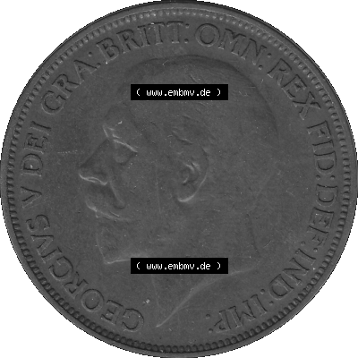 Großbritannien Umlaufmünze One Penny, 1 Pence 1927-1927, 1 One Penny, 1927 (Stück 1), George V, BM GEORGIVS V DEI GRABRITTOMNREX... Sammlung