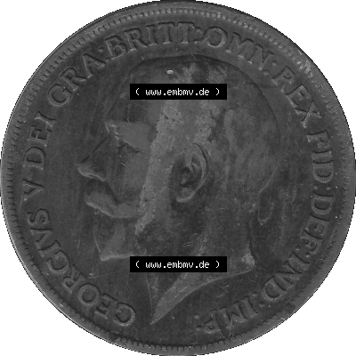 Großbritannien Umlaufmünze One Penny, 1 Pence 1911-1926, 1 One Penny, 1917 (Stück 1), George V, B.M. GEORGIVS V DEI GRABRITTOMNREX... Sammlung