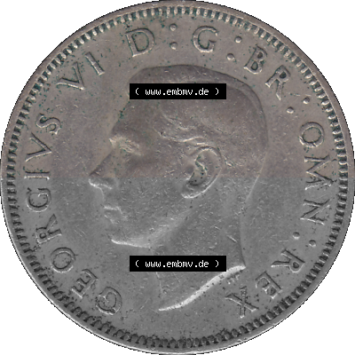 Alte Münze Großbritannien, Bild in Farbe bzw. Color PNG-Grafik 1947-1948, 1 One Schilling - One Shilling, 1948 (Stück 5) Stehender... Sammlung