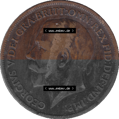 Großbritannien Umlaufmünze One Penny, 1 Pence 1911-1926, 1 One Penny, 1917 (Stück 1), George V, B.M. GEORGIVS V DEI GRABRITTOMNREX... Sammlung