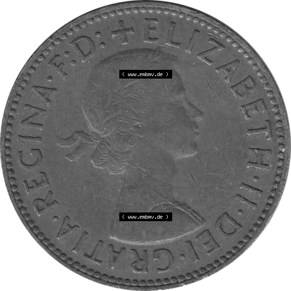 Grau bzw. s/w Münzen Großbritannien Umlaufmünzen Sammlung in PNG 1954-1970, Half Penny, Halber Pence 1960-01, Elisabeth II. (5) - Digitales Münzen-Bildmaterial... Sammlung Graustufen