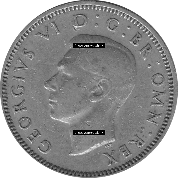 Grau bzw. s/w Münzen Großbritannien Umlaufmünzen Sammlung in PNG 1947-1948, 1 One Schilling - One Shilling, 1948-09 Sitzender gekrönter Löwe auf Krone (5) - Digitales... Sammlung Graustufen