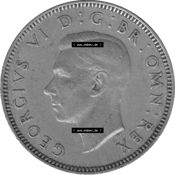 Grau bzw. s/w Münzen Großbritannien Umlaufmünzen Sammlung in PNG 1947-1948, 1 One Schilling - One Shilling, 1948-03 Sitzender gekrönter Löwe auf Krone (5) - Digitales... Sammlung Graustufen