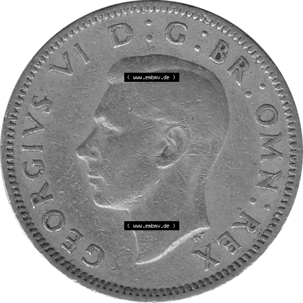 Grau bzw. s/w Münzen Großbritannien Umlaufmünzen Sammlung in PNG 1947-1948, 1 One Schilling - One Shilling, 1947-02 Sitzender gekrönter Löwe auf Krone (5) - Digitales... Sammlung Graustufen