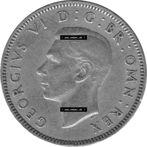 Grau bzw. s/w Münzen Großbritannien Umlaufmünzen Sammlung in PNG 1947-1948, 1 One Schilling - One Shilling, 1948-02 Sitzender gekrönter Löwe auf Krone (5) - Digitales... Sammlung Graustufen