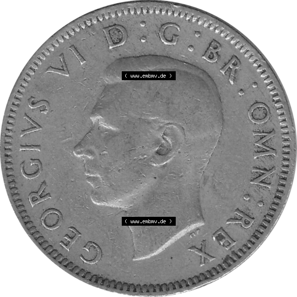 Grau bzw. s/w Münzen Großbritannien Umlaufmünzen Sammlung in PNG 1947-1948, 1 One Schilling - One Shilling, 1948-08 Stehender gekrönter Löwe auf Krone (5) - Digitales... Sammlung Graustufen