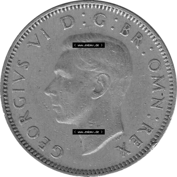Grau bzw. s/w Münzen Großbritannien Umlaufmünzen Sammlung in PNG 1947-1948, 1 One Schilling - One Shilling, 1948-07 Stehender gekrönter Löwe auf Krone (5) - Digitales... Sammlung Graustufen