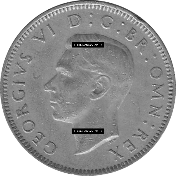 Grau bzw. s/w Münzen Großbritannien Umlaufmünzen Sammlung in PNG 1947-1948, 1 One Schilling - One Shilling, 1948-06 Stehender gekrönter Löwe auf Krone (5) - Digitales... Sammlung Graustufen