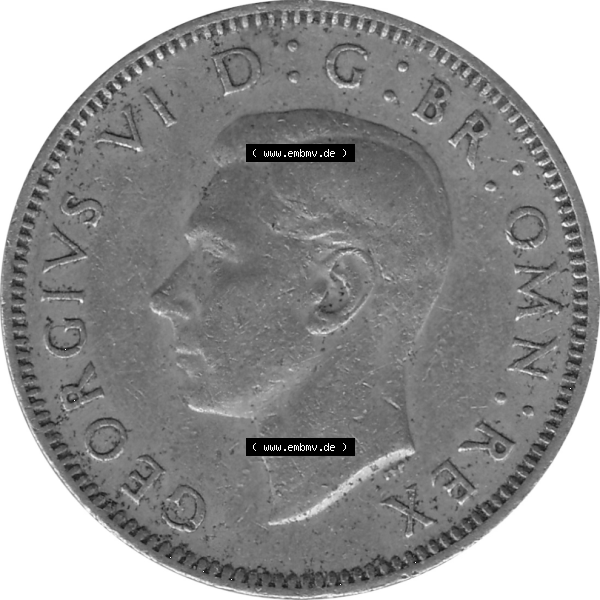 Grau bzw. s/w Münzen Großbritannien Umlaufmünzen Sammlung in PNG 1947-1948, 1 One Schilling - One Shilling, 1948-05 Stehender gekrönter Löwe auf Krone (5) - Digitales... Sammlung Graustufen