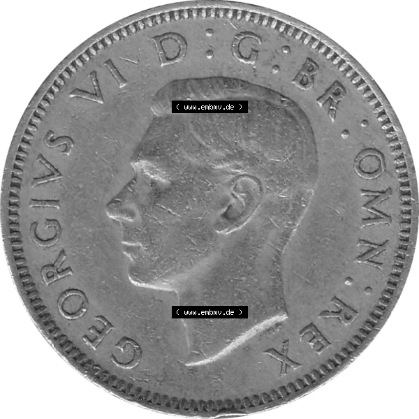 Grau bzw. s/w Münzen Großbritannien Umlaufmünzen Sammlung in PNG 1947-1948, 1 One Schilling - One Shilling, 1948-10 Sitzender gekrönter Löwe auf Krone (5) - Digitales... Sammlung Graustufen