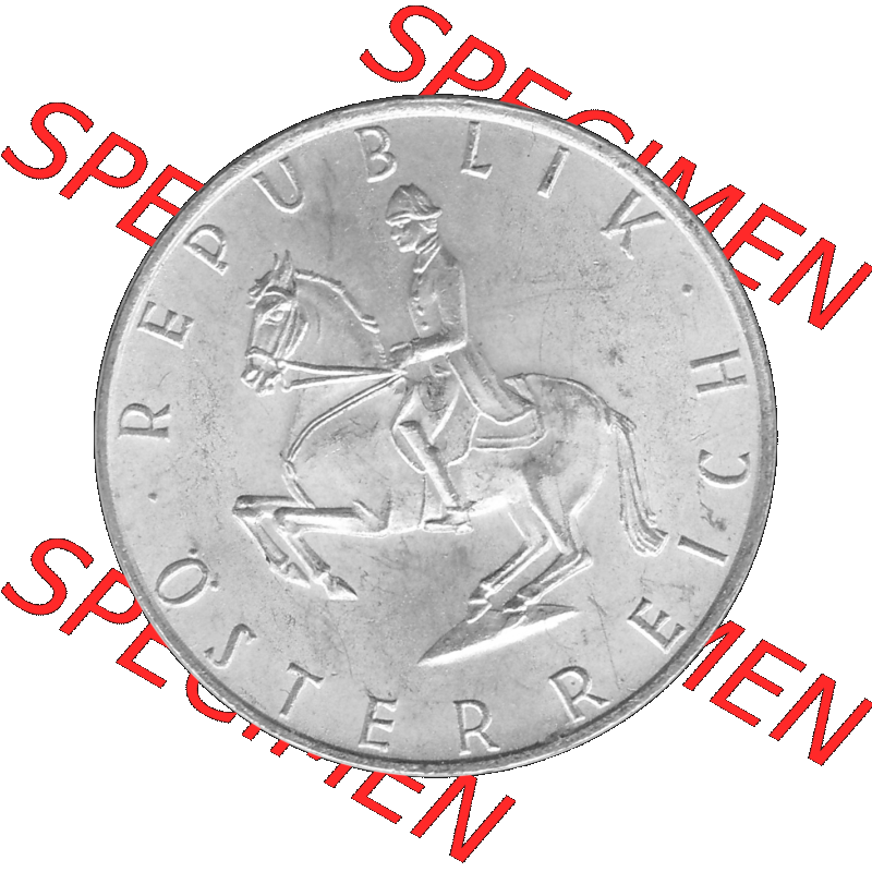 Alte Münze 5 / Fünf Schilling Österreich in s/w Schwarzweiß bzw. Graustufen Farbgebung von Scanner transparenten PNG 1960-1968, 5 Fünf Schilling 1968-01,... Sammlung