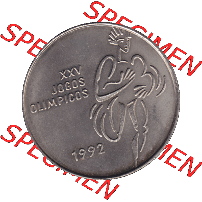 Alte Gedenkmünze aus Portugal als PNG-Grafik 1992, 200 Escudos, XXV Jogos Olimpicos. Rückseite der portugiesischen 200 Escudos Gedenkmünze aus Portugal vor der Euro-Einführung... Sammlung