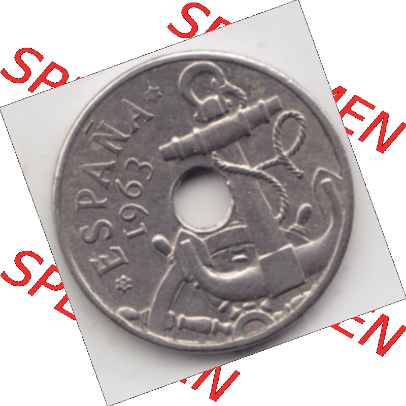 Münze Spanien / España Umlaufmünzen Sammlung in PNG 1949-1963, 50 Centimos (2) - Digitales Münzen-Bildmaterial einer spanischen Münze aus Spanien in farbige... Sammlung