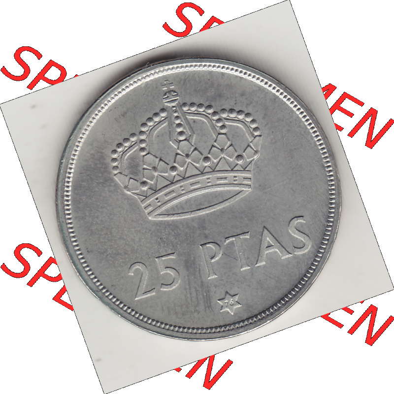 Münze Spanien / España Umlaufmünzen Sammlung in PNG 1975-1975, 25 Peseten 1975-1, JUAN CARLOS I REY DE ESPAÑA (2) - Digitales Münzen-Bildmaterial... Sammlung