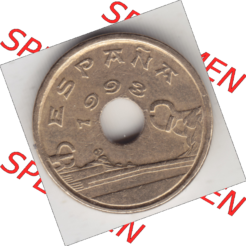 Münze Spanien / España Umlaufmünzen Sammlung in PNG 1993-1993, 25 PTAS - Peseten (2) - Digitales Münzen-Bildmaterial einer spanischen Münze aus Spanien in... Sammlung
