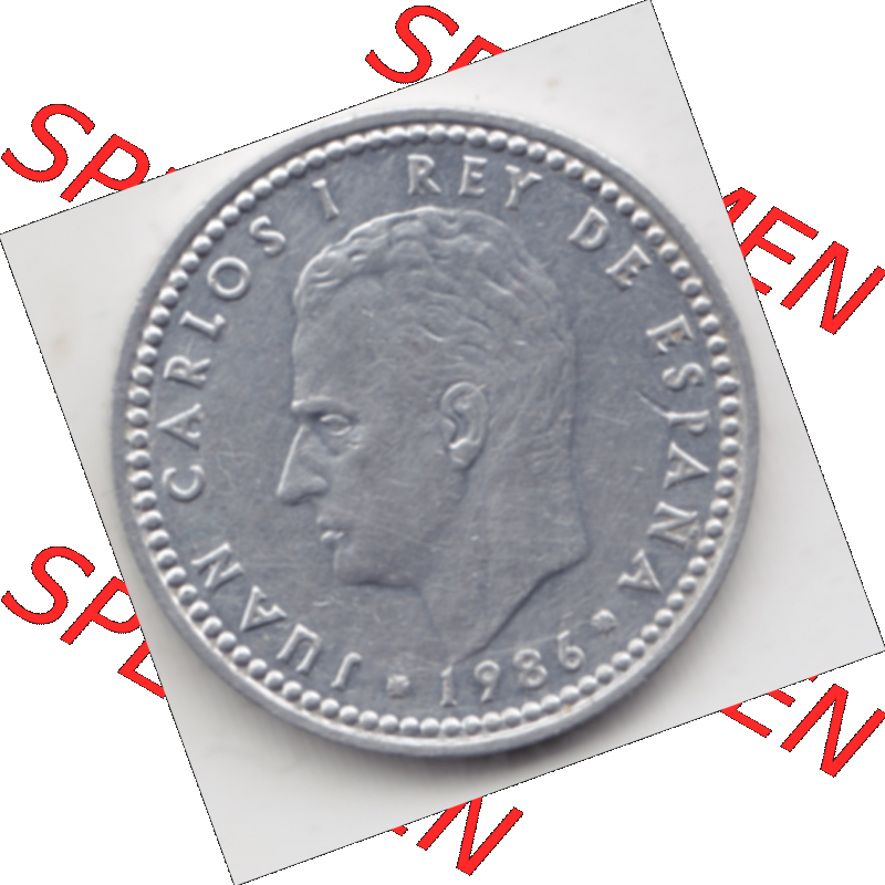 Münze Spanien / España Umlaufmünzen Sammlung in PNG 1982-1989, 1 Pesete (2) - Digitales Münzen-Bildmaterial einer spanischen Münze aus Spanien in farbige... Sammlung