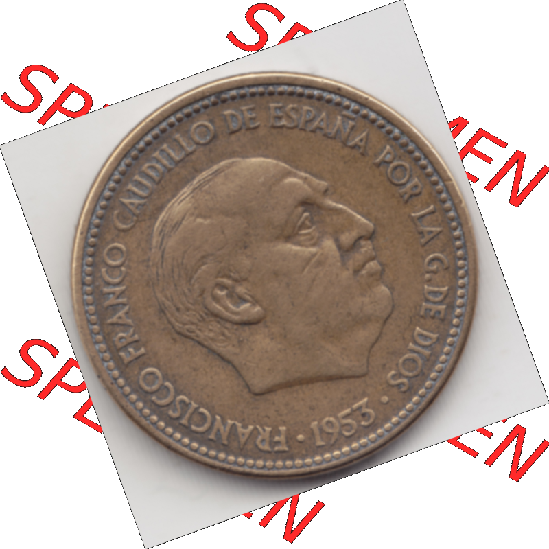 Münze Spanien / España Umlaufmünzen Sammlung in PNG 1953-1953, 2,50 Peseten (2) - Digitales Münzen-Bildmaterial einer spanischen Münze aus Spanien in... Sammlung