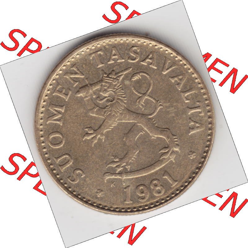 Münze Finnland / SUOMI Umlaufmünzen Sammlung in PNG 1963-1990, 50 Penniä (2) - Digital Münzen-Bildmaterial einer Münze aus Finnland in farbige mit einen Scanner... Sammlung
