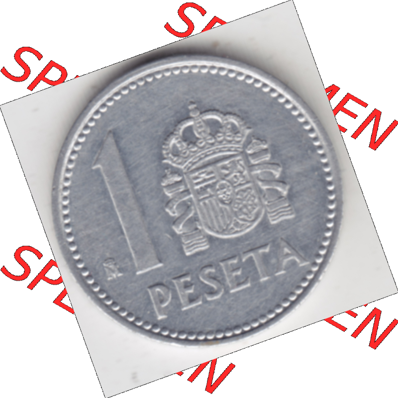 Münze Spanien / España Umlaufmünzen Sammlung in PNG 1982-1989, 1 Pesete 1986 (1) - Digitales Münzen-Bildmaterial einer spanischen Münze aus Spanien in farbige... Sammlung