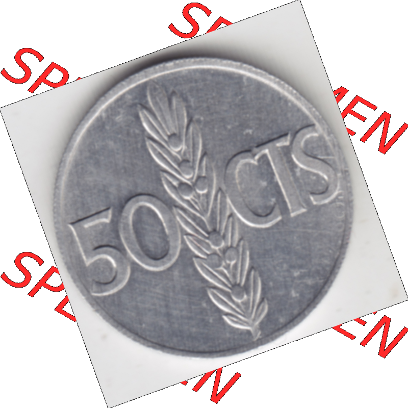 Münze Spanien / España Umlaufmünzen Sammlung in PNG 1966-1966, 50 Centomis (1) - Digitales Münzen-Bildmaterial einer spanischen Münze aus Spanien in farbige... Sammlung